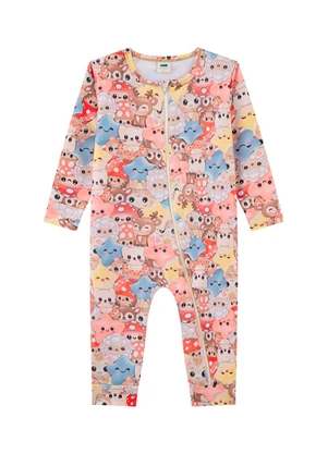 Marlan - Macacão em Molecotton Minhas Pelúcias Bege - MARLAN