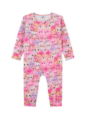 Marlan - Macacão em Molecotton Minhas Pelúcias Rosa - MARLAN