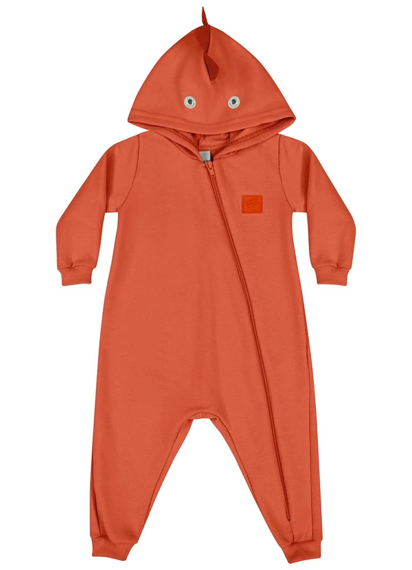 Quimby - Macacão em Moletom Unissex Bebê Laranja