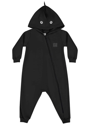 Quimby - Macacão em Moletom Unissex para Bebê Preto - QUIMBY