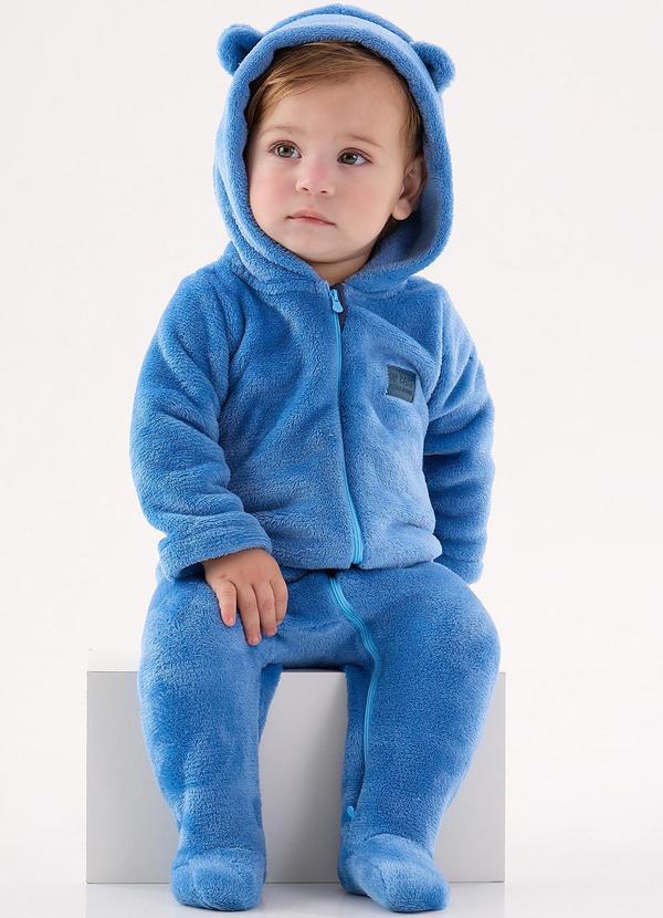 Up Baby - Macacão em Pu Unissex para Bebê Azul