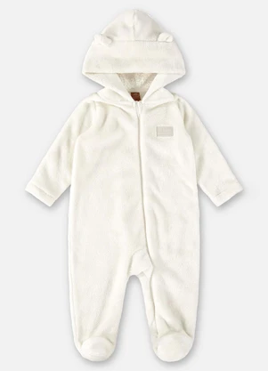 Up Baby - Macacão em Pu Unissex para Bebê Off White - UP BABY