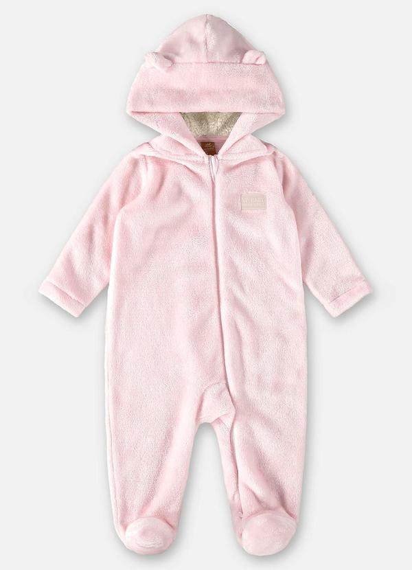 Up Baby - Macacão em Pu Unissex para Bebê Rosa