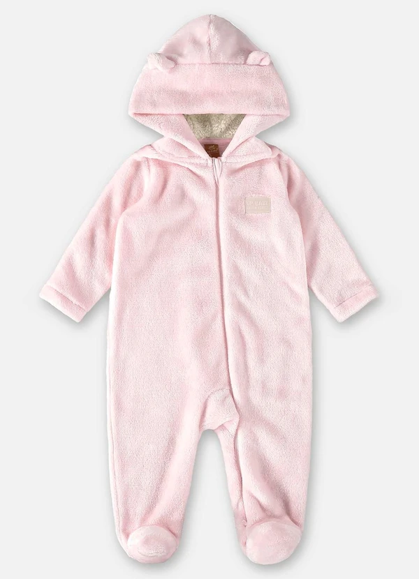 Up Baby - Macacão em Pu Unissex para Bebê Rosa