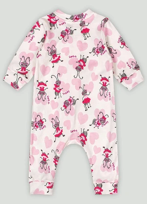 Macacão em Suedine para Bebê Menina Up Baby Branco - UP BABY