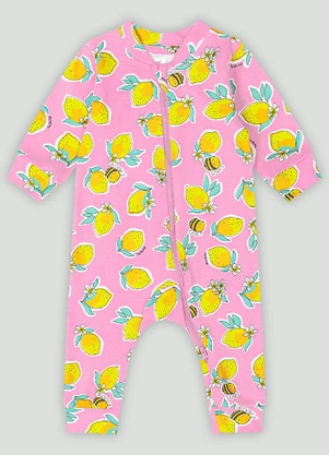 Up Baby - Macacão em Suedine para Bebê Menina Rosa - UP BABY