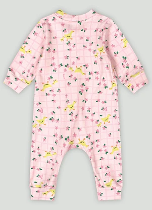 Macacão em Suedine para Bebê Menina Up Baby Rosa - UP BABY