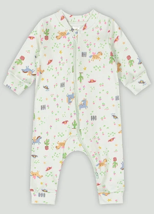 Up Baby - Macacão em Suedine para Bebê Menina Verde - UP BABY