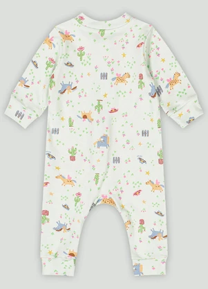 Up Baby - Macacão em Suedine para Bebê Menina Verde - UP BABY
