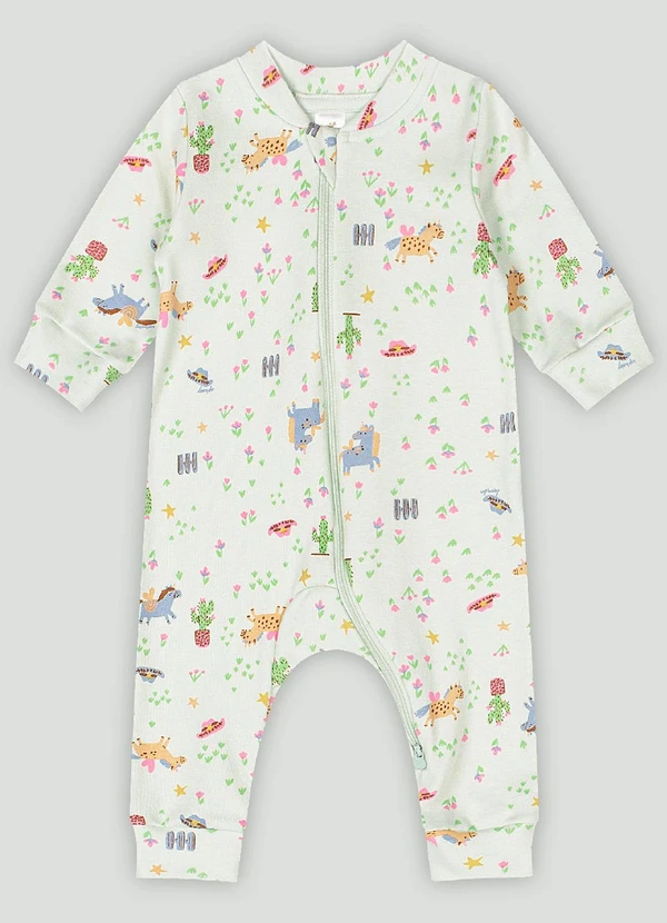 Up Baby - Macacão em Suedine para Bebê Menina Verde