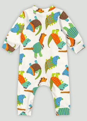 Up Baby - Macacão em Suedine para Bebê Menino Branco - UP BABY