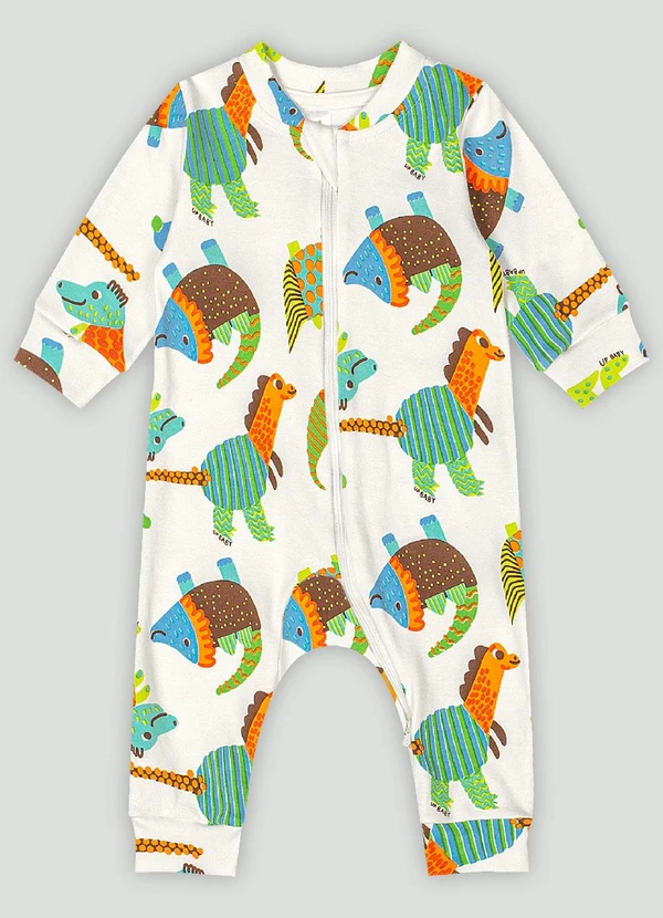 Up Baby - Macacão em Suedine para Bebê Menino Branco