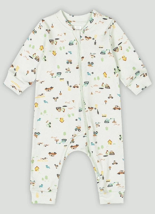 Up Baby - Macacão em Suedine para Bebê Menino Up Baby Verde