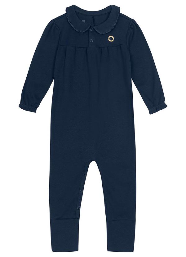 Carinhoso - Macacão em Suedine Premium Menina Azul