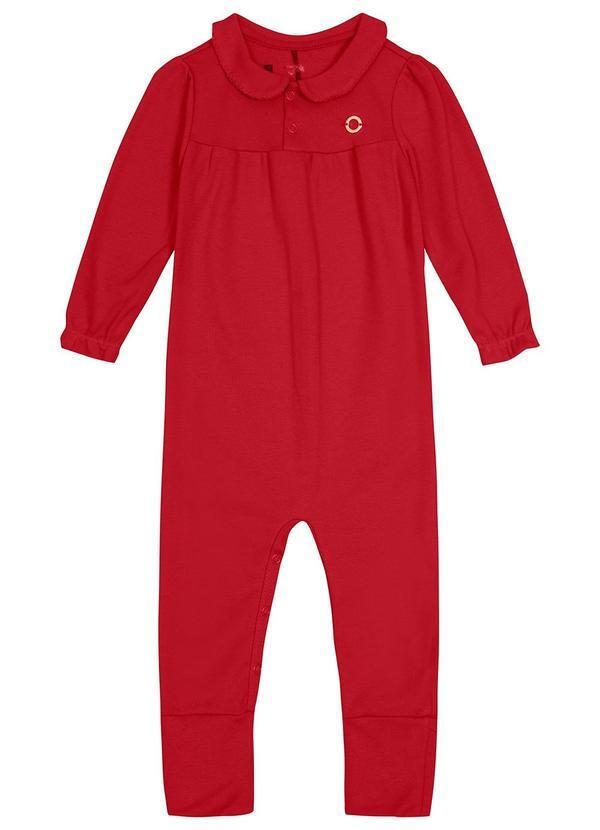 Carinhoso - Macacão em Suedine Premium Menina Vermelho