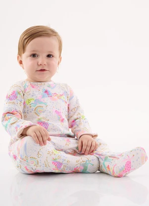 Up Baby - Macacão em Suedine Unissex Bebê Branco - UP BABY