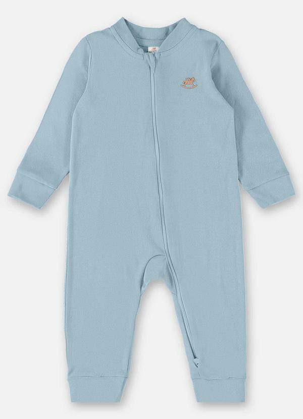 Up Baby - Macacão em Suedine Unissex para Bebê Azul