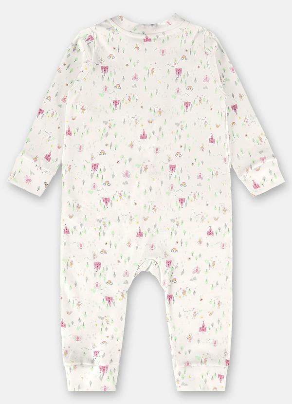 Up Baby - Macacão Estampado Bebê Menina Bege 2