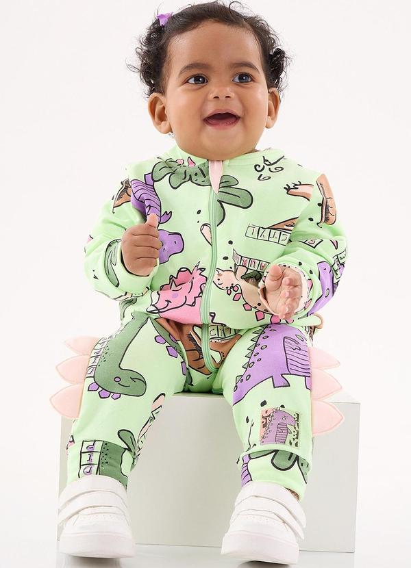 Up Baby - Macacão Estampado Bebê Menina Verde