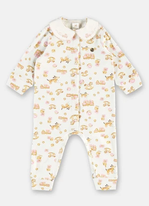 Up Baby - Macacão Estampado Digital Branco - UP BABY