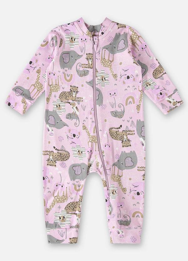 Up Baby - Macacão Estampado para Bebê Menina Roxo