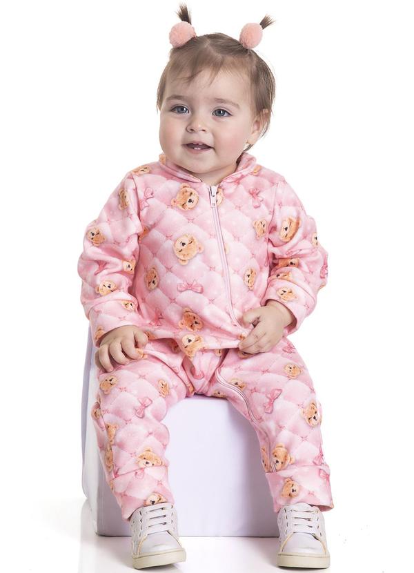 Sempre Kids - Macacão Feminino Bear Rosa