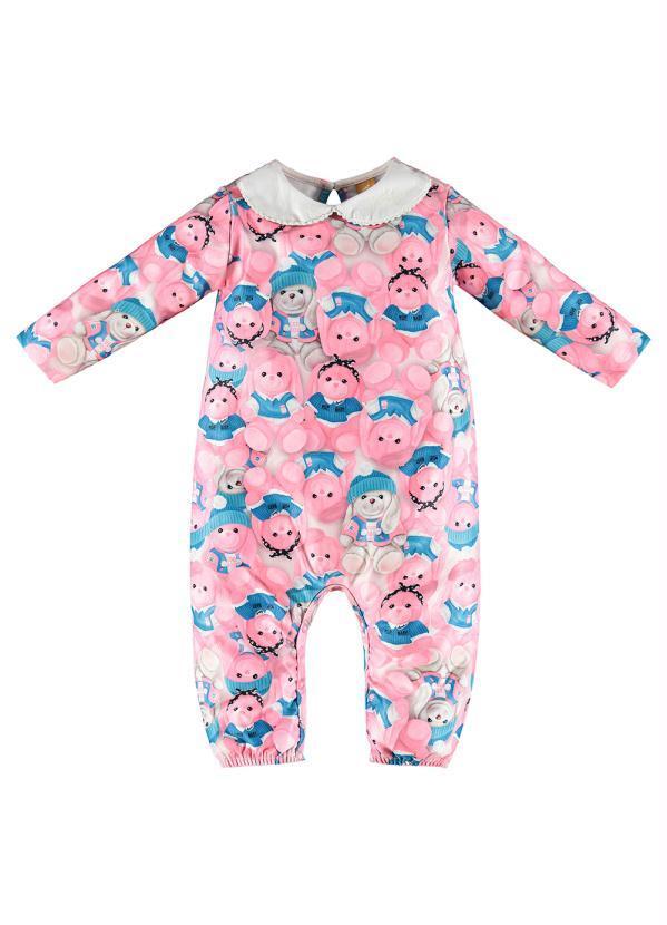 Up Baby - Macacão Flanelado para Bebê Menina Rosa