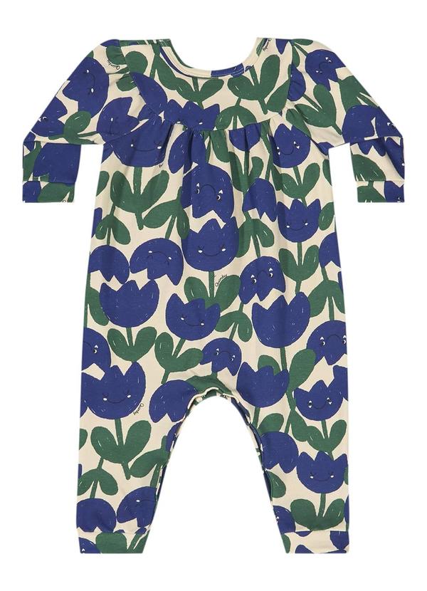 Quimby - Macacão Floral para Bebê Menina Azul 3