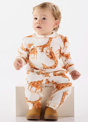 Up Baby - Macacão Girafinha Bebê Menina Bege - UP BABY