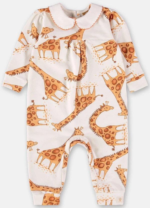 Up Baby - Macacão Girafinha Bebê Menina Bege 2