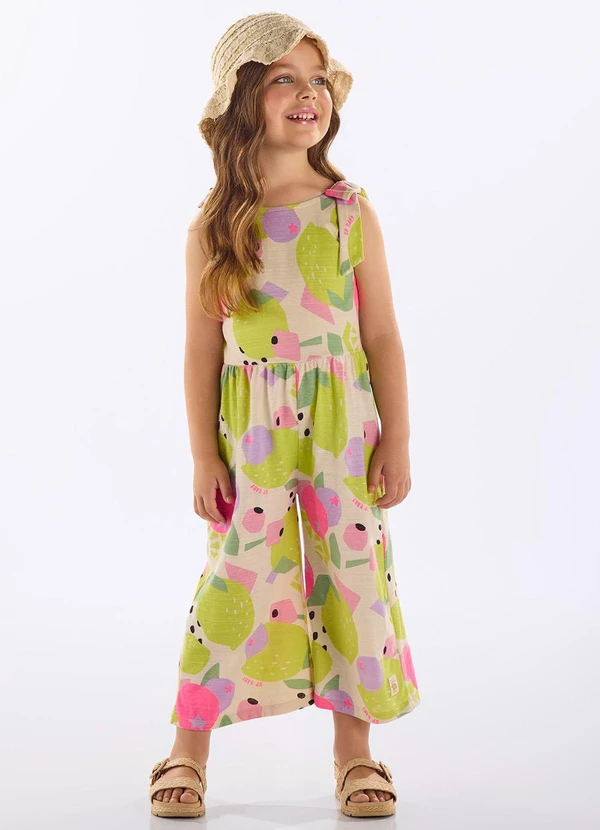 Up Baby - Macacão Infantil Algodão Bege