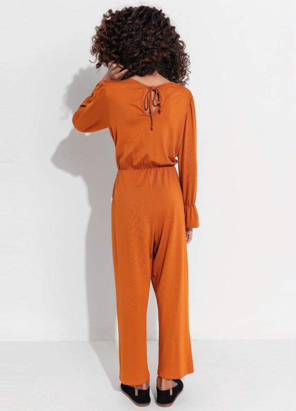 Outlet - Macacão Infantil Amarelo Queimado com Mangas 7/8 2