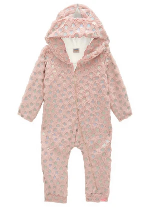 Marlan - Macacão Infantil em Pelo Coração Rosa - MARLAN