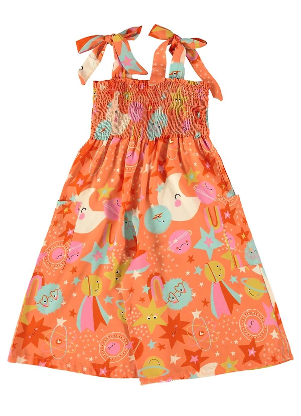 Três e Já - Macacão Infantil em Viscose Laranja 2