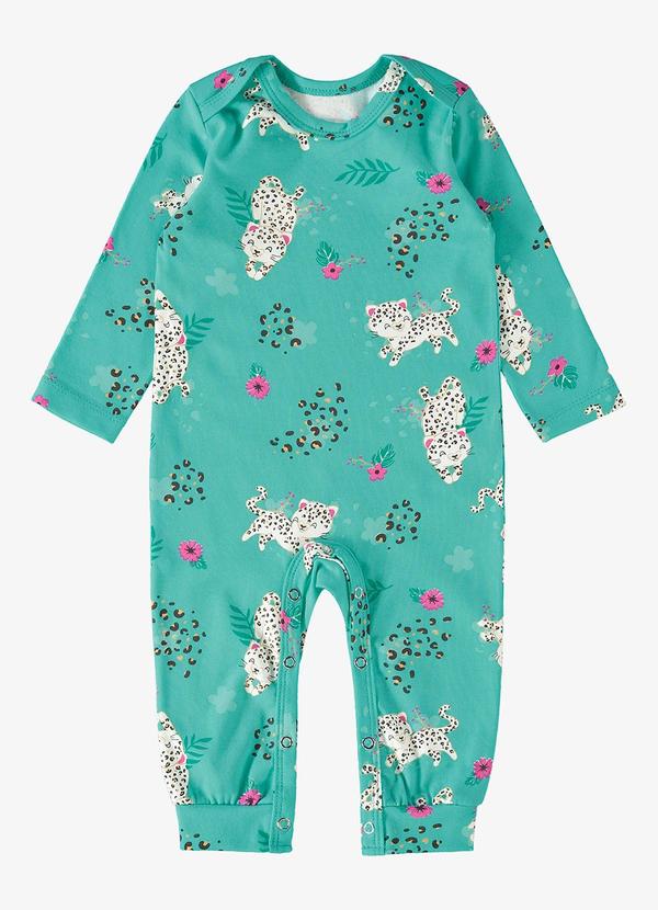 Rovi Kids - Macacão Infantil Feminino Estampado Verde