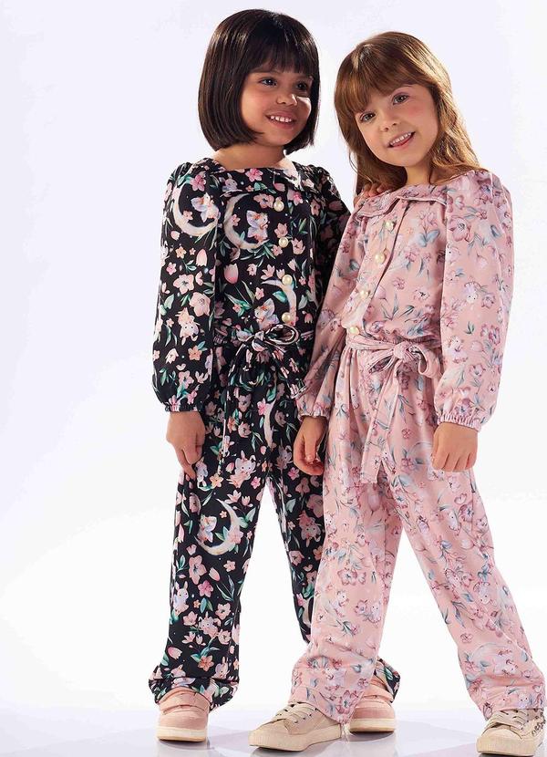 Kiki - Macacao Infantil Feminino Preto