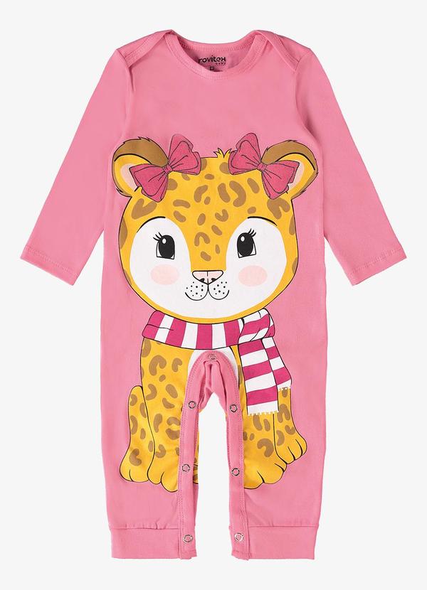 Rovi Kids - Macacão Infantil Feminino Rosa