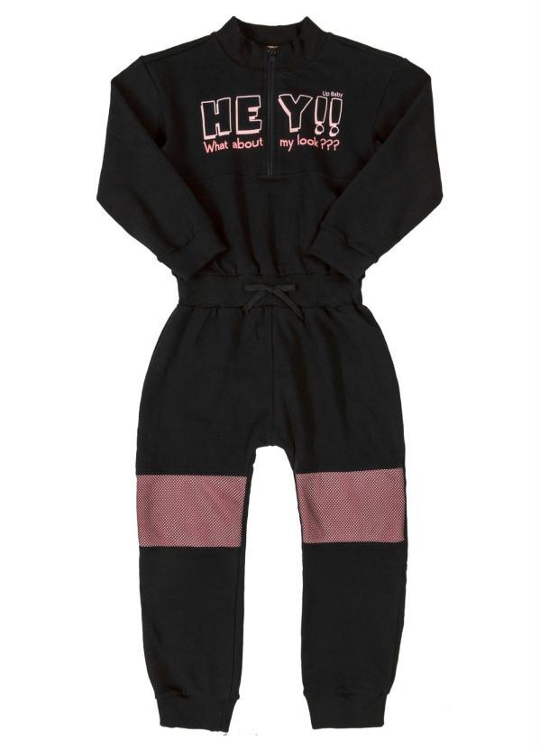 Up Baby - Macacão Infantil Manga Longa Preto 2