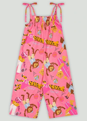 Up Baby - Macacão Infantil Menina EstampadoRosa - UP BABY