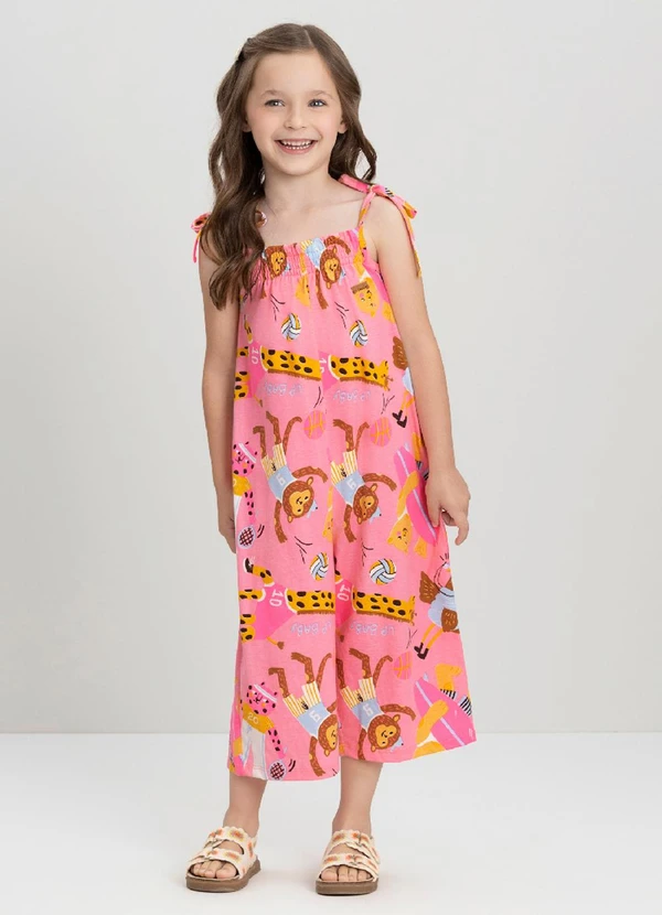 Up Baby - Macacão Infantil Menina EstampadoRosa
