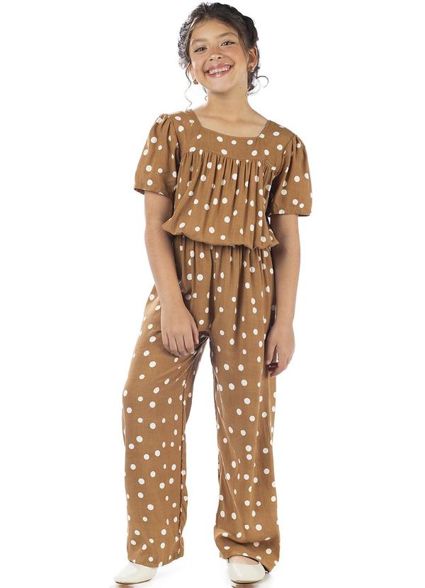 Amada - Macação Longo em Malha London Sublimada Marrom