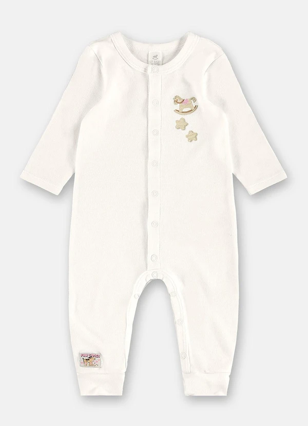 Up Baby - Macacão Longo para Bebê Unissex Branco 2