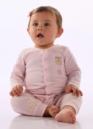Up Baby - Macacão Longo para Bebê Unissex Rosa - UP BABY