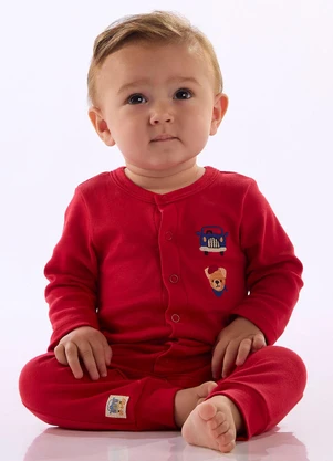 Up Baby - Macacão Longo para Bebê Unissex Vermelho - UP BABY