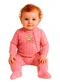 Malwee Kids - Macacão Longo Pezinho Ursinho Bege - variação: Rosa Claro