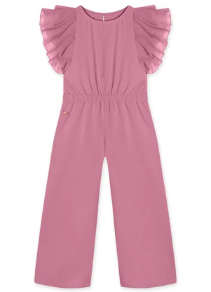 Lilica Ripilica - Macacão Manga Curta Infantil Feminino Rosa - LILICA RIPILICA