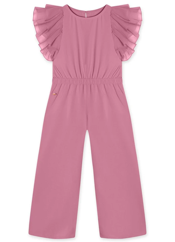 Lilica Ripilica - Macacão Manga Curta Infantil Feminino Rosa