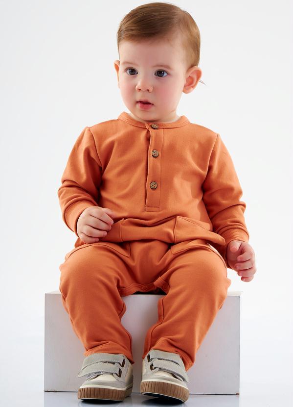 Up Baby - Macacão Nature Unissex Infantil Marrom