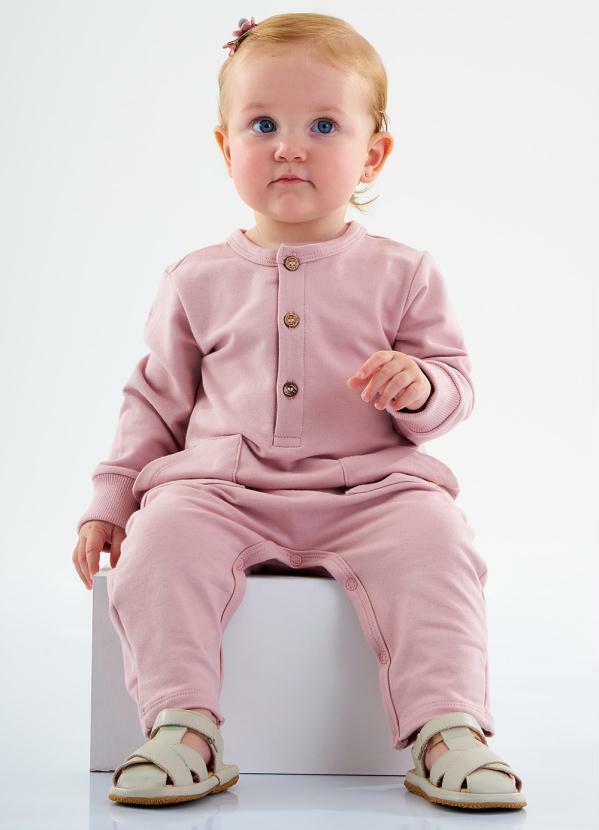 Up Baby - Macacão Nature Unissex Infantil Rosa
