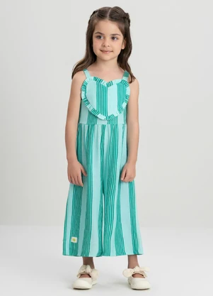 Macacão Natureza para Menina Três e Já Verde - TRÊS E JÁ